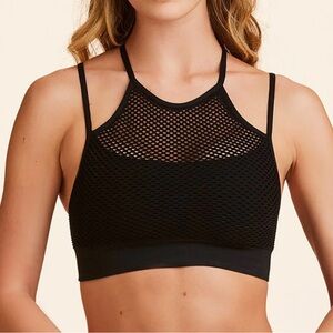ALALA Essential Seamless Layer Sports Bra New Black Mesh